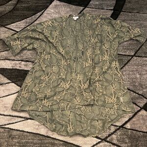 LuLaRoe Sage Green Lace Blouse